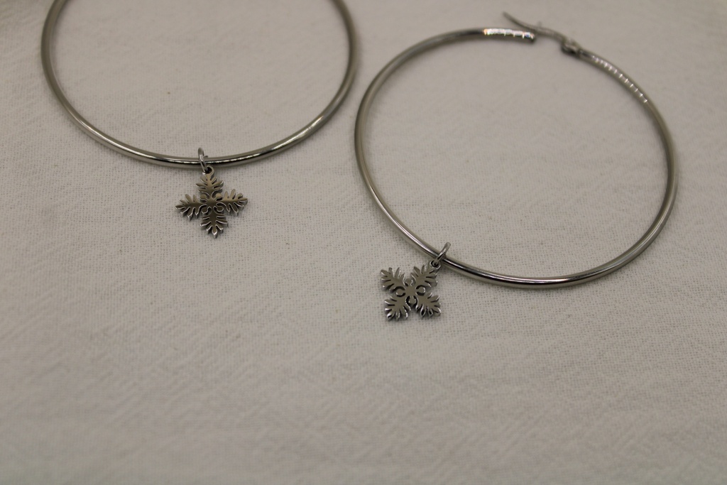 Kuru Tivaevae Hoop Earrings SILVER