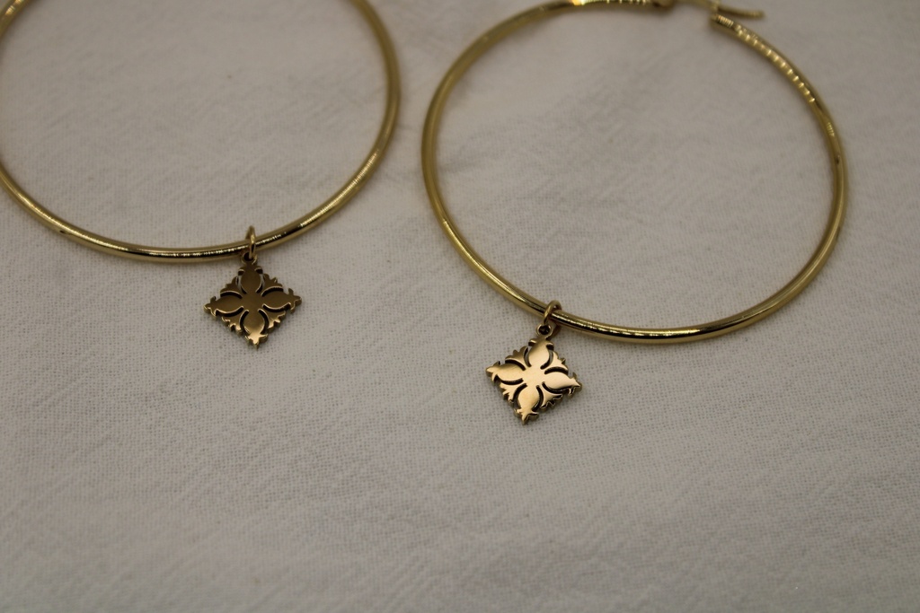 'Ara Tivaevae Hoop Earrings GOLD