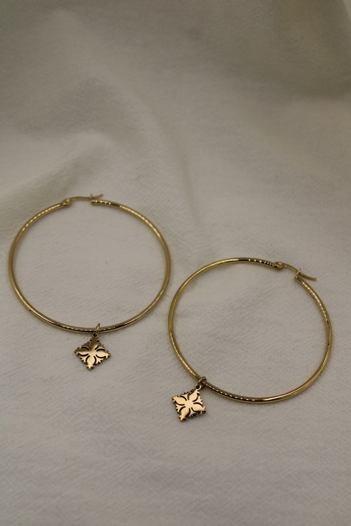 'Ara Tivaevae Hoop Earrings GOLD