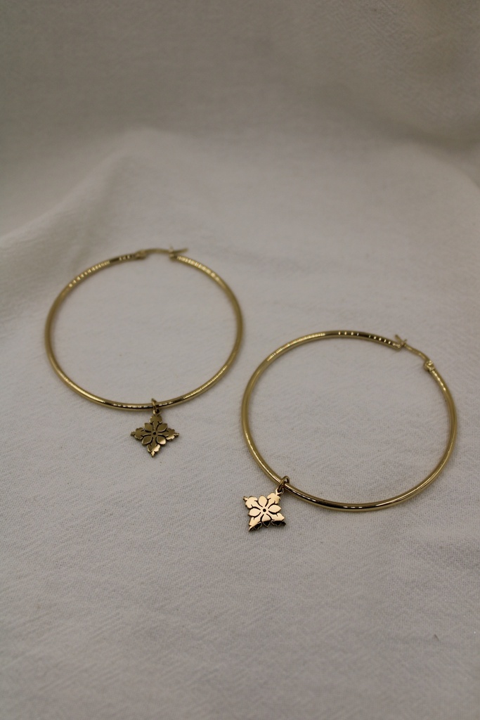 Kaute Tivaevae Hoop Earrings GOLD