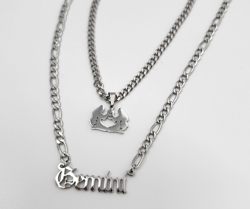 Gemini Zodiac Necklace - Silver