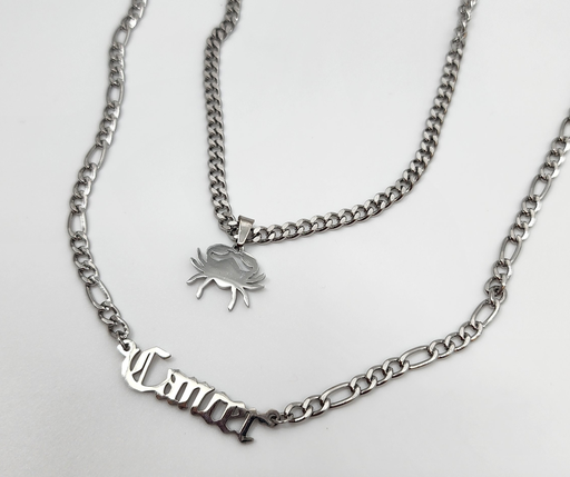 Cancer Zodiac Necklace - Silver