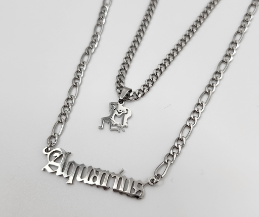 Aquarius Zodiac Necklace - Silver