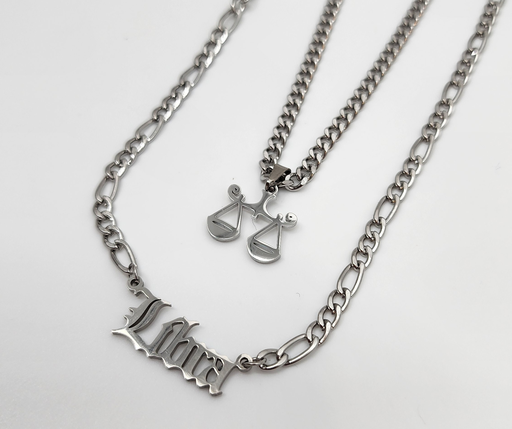 Libra Zodiac Necklace - Silver