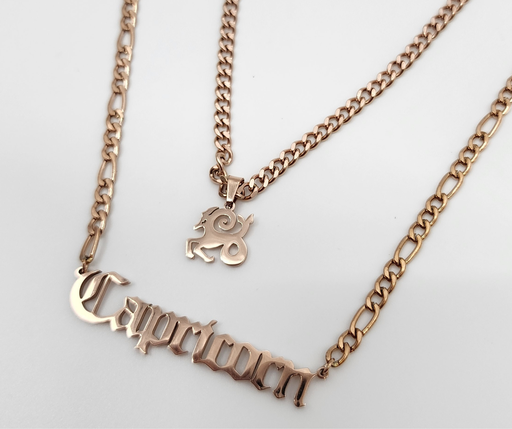 Capricorn Zodiac Necklace - Rose Gold