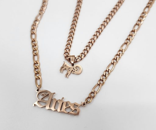 Aries Zodiac Necklace - Rose Gold