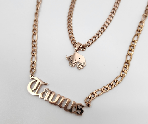 Taurus Zodiac Necklace - Rose Gold