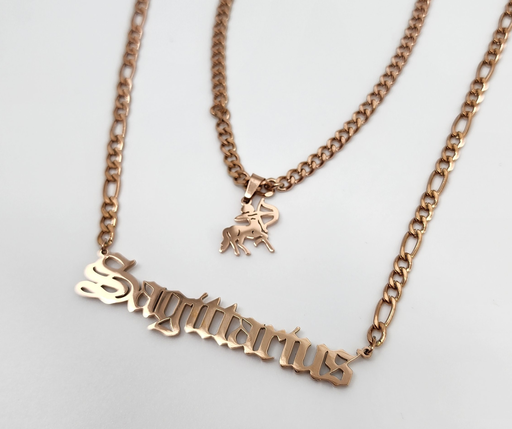 Sagittarius Zodiac Necklace - Rose Gold